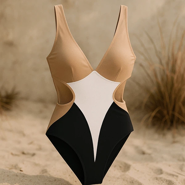 Color block one-piece swimsuit Color block one-piece swimsuit